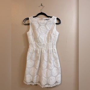 Casting LA Sunflower Lace Sleeveless Fit & Flare White Dress S